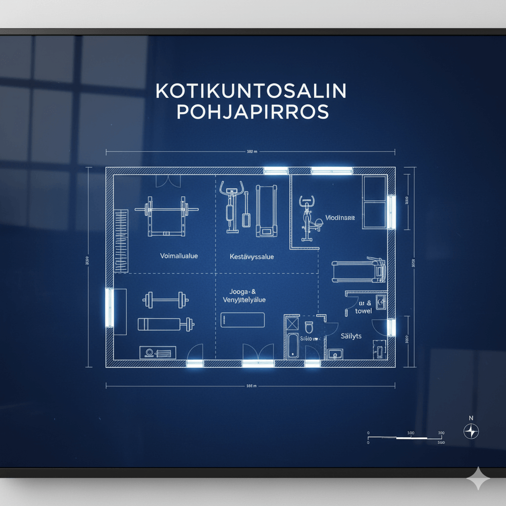 Kotikuntosalin pohjapiirros